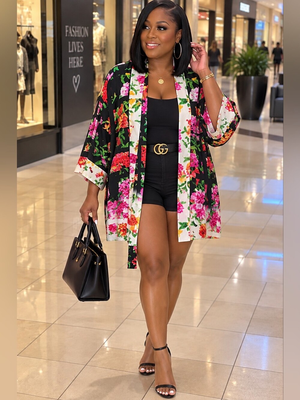 Natori Floral Kimono Jacket